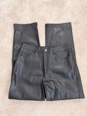 Mango Black Faux Leather Pants